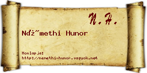 Némethi Hunor névjegykártya